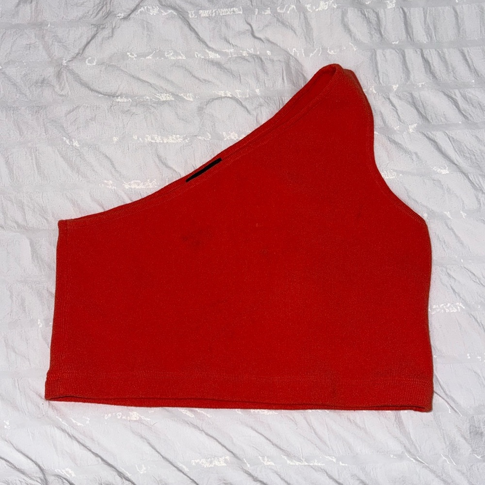 Lucy Paris Orange Asymmetric Top